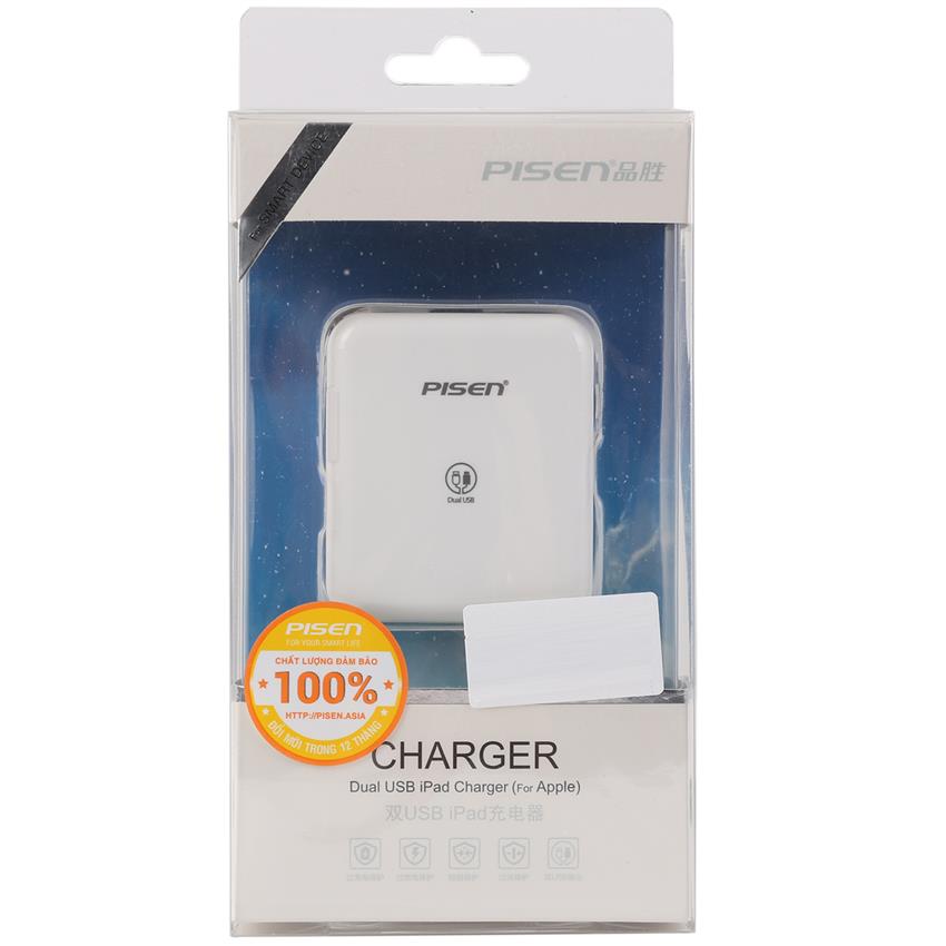 Sạc điện thoại Pisen Dual USB iPad Charger